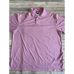 FootJoy FJ Golf Polo Men’s Size XL Short Sleeve pink White Stripe